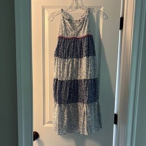 THML Blue and White Floral Midi Dress